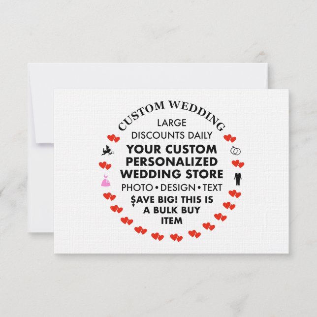 LINEN 3,5-tums x 5-tums bröllopsinbjudningar Inbjudningar (Framsida)