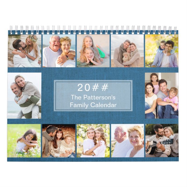 Linen 3 foton per månad med Notes Section 2022 Kalender (Omslag)