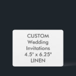 LINEN 6,25-tums x 4,5-tums bröllopsinbjudan Inbjudningar<br><div class="desc">Anpassningsbar Personlig LINEN 6, 25 x 4, 5-tums bröllopsinbjudan med rundade hörn,  en enastående elegant papper för traditionellt bröllop och speciella tillfällen. Det vackra struktur i präglat linne skapar ett subtilt intryck som inte kommer i tid. 100 lb,  12, 5 punkters tjockt kort. GJORD I USA.</div>