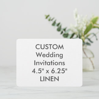 LINEN 6,25-tums x 4,5-tums bröllopsinbjudan Inbjudningar