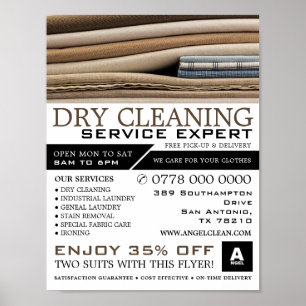 Linen Bedsheet, Dry Cleaners, Städning Service Poster