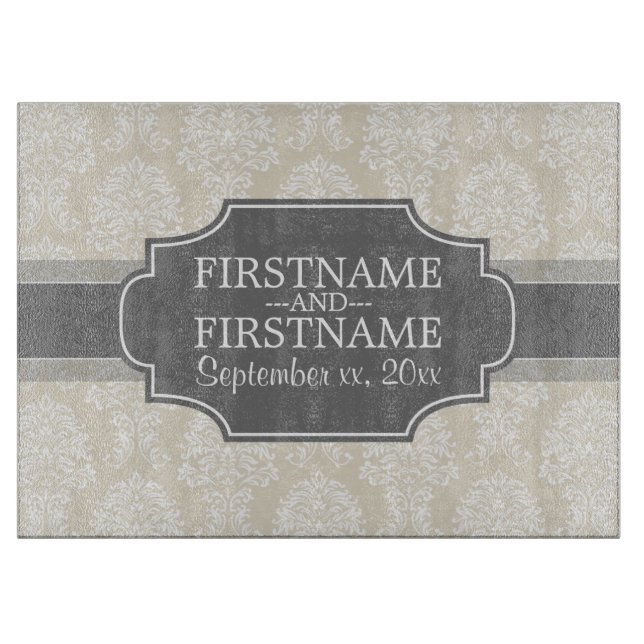 Linen Beige and Charcol Damask Pattern (Framsidan)