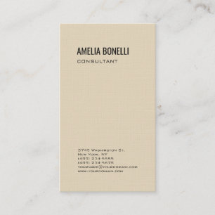Linen Beige Modern Minimalist Professionell Visitkort