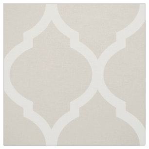 Linen Beige Moroccan Quatrefoil Large Tyg