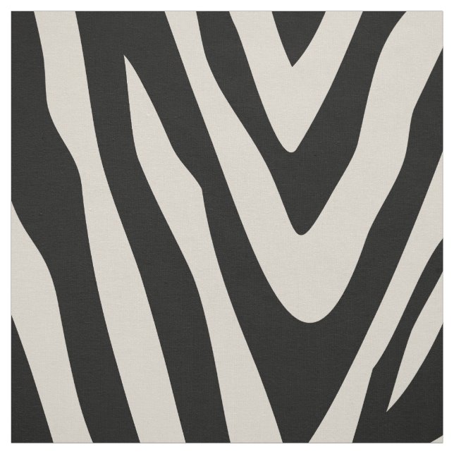 Linen Beige och Black Zebra tryck Large  Tyg (Provkarta)