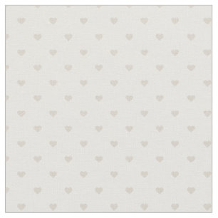 Linen Beige Polka Dot Hearts Tyg