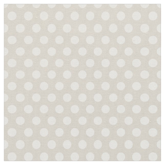 Linen Beige Polka dots Tyg (Närbild)