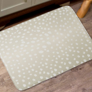 Linen Beige Traditional Modern Random Dot Mönster Badrumsmatta