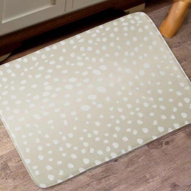 Linen Beige Traditional Modern Random Dot Mönster Badrumsmatta (Skapare uppladdad)