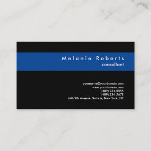 Linen Black Blue Modern Professionell - minimalist Visitkort