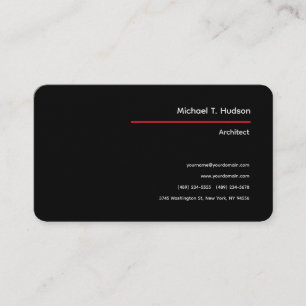 Linen Black, enkel, minimal, enkel, platt arkitekt Visitkort