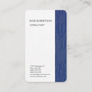 Linen Blue White Struktur Minimalist Professionell Visitkort