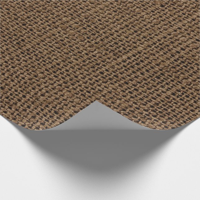 Linen Brown Maroon Coffee Bröllop Möhippa Presentpapper (Hörn)