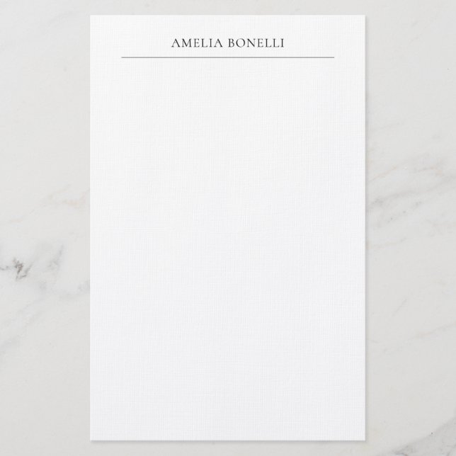 Linen Classical Minimalist Professionell Plain Brevpapper (Framsida)