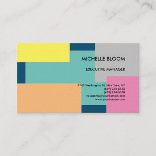 Linen Colorful Modern, minimalistisk rektangel med Visitkort