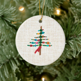 Linen Crafted Christmas Tree – Cozy Rustic Xmas Julgransprydnad Keramik