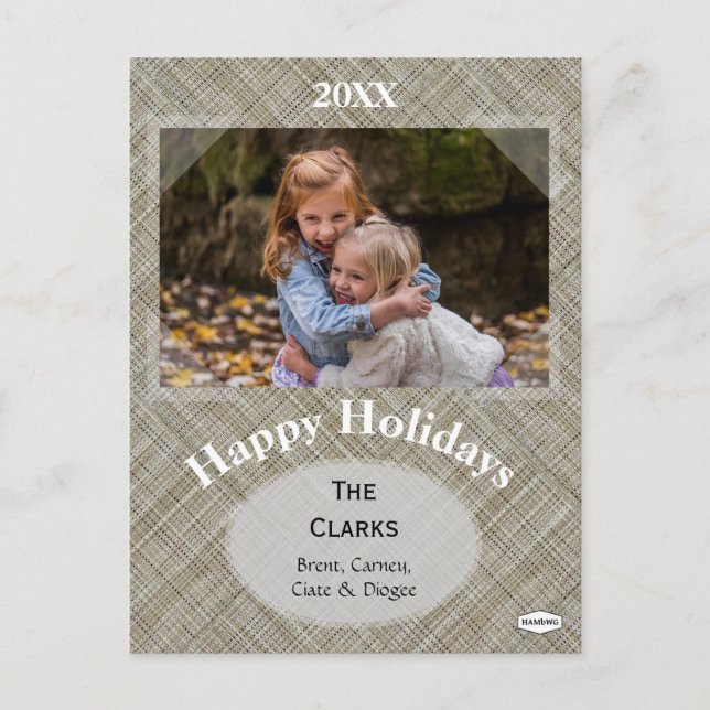 Linen Design Holiday Postcard av HAMbWG Helg Vykort (Framsida)