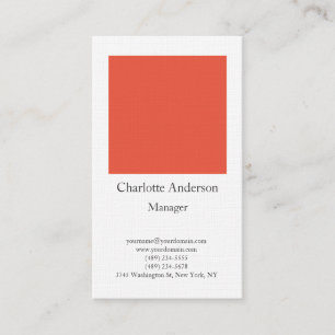 Linen enkel, enkel, minimalistisk orange av elegan visitkort