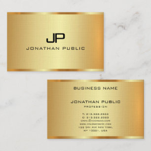 Linen Faux Guld Template Monogram Initial Anpassni Visitkort
