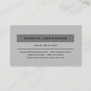 Linen Grått Elegant Professionell Plain Modern Visitkort