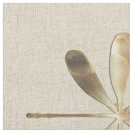 Linen Guld Dragonfly Mönster Tyg