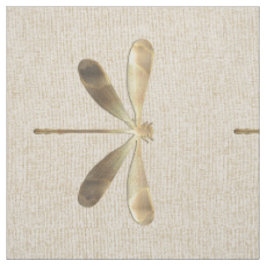 Linen Guld Dragonfly Mönster Tyg