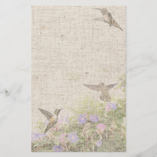 Linen Hummingbird Stationary Brevpapper