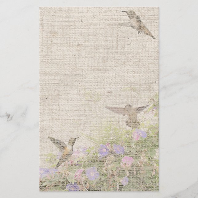 Linen Hummingbird Stationary Brevpapper (Framsida)