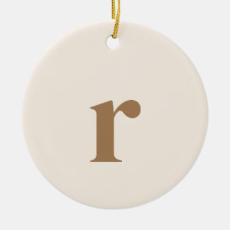 Linen Initial Brev | Minimalistisk Trendig Julgransprydnad Keramik