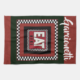 Linen Kolla Retro Sign Kitchen Towers Kökshandduk