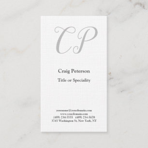 Linen Kreativ Monogram Modern Minimalist Business Visitkort