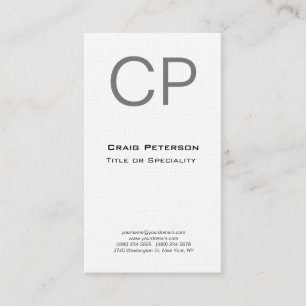 Linen Kreativ Monogram Modern Minimalist Visitkort