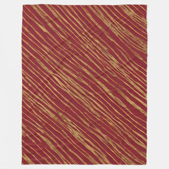 Linen Luxury Modern Burgundy Guld Collection Fleecefilt (Framsidan)
