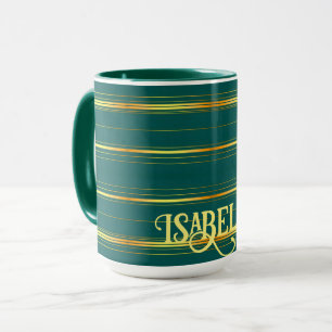 Linen Luxury Modern Grönt Guld Struktur Collection Mugg