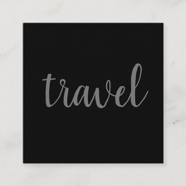 Linen Minimalist Black Modern Plain Travel Agent Fyrkantigt Visitkort (Framsida)