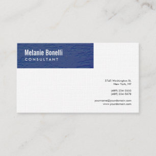 Linen Minimalist Plain Blue White Modern Standard Visitkort