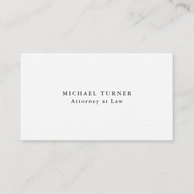 Linen Minimalist Professionell Attorney at Law Visitkort (Framsida)