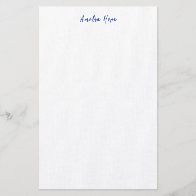 Linen Minimalist-Professionell - enkelt namn Brevpapper (Framsida)