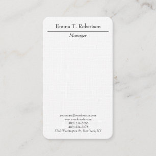 Linen modern enkel, enkel, svart, vit visitkort