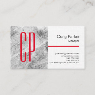 Linen Modern Grått White Monogram-Professionell Visitkort
