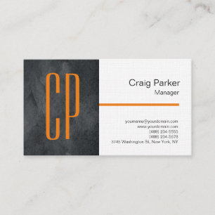 Linen Modern Grått White Monogram-Professionell Visitkort
