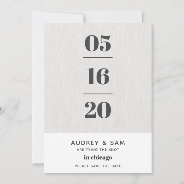Linen Modern Minimal Spara datum Datumet (Framsida)