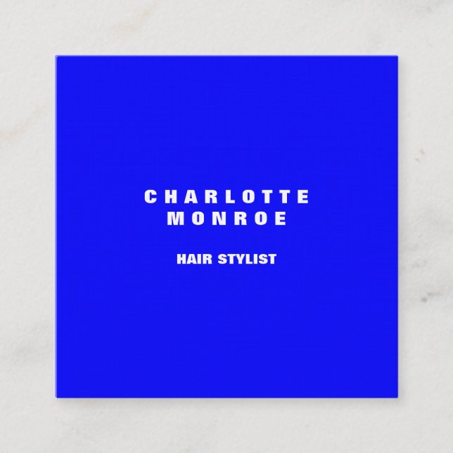 Linen Modern Minimalist Professionell Blue Elegant Fyrkantigt Visitkort (Framsida)