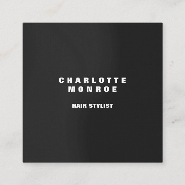 Linen Modern Minimalist Professionell Grått Elegan Fyrkantigt Visitkort (Framsida)