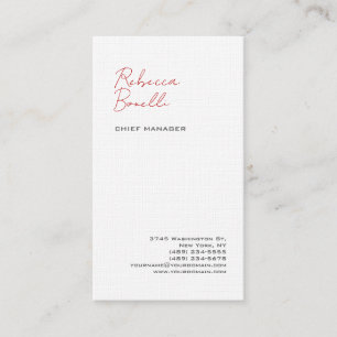 Linen Modern Minimalist-Professionell handskriven Visitkort