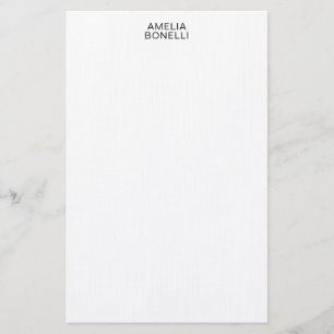 Linen Modern Minimalist Professionell Plain Brevpapper