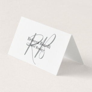 Linen Monogram Manager Tält Fold Plain Visitkort