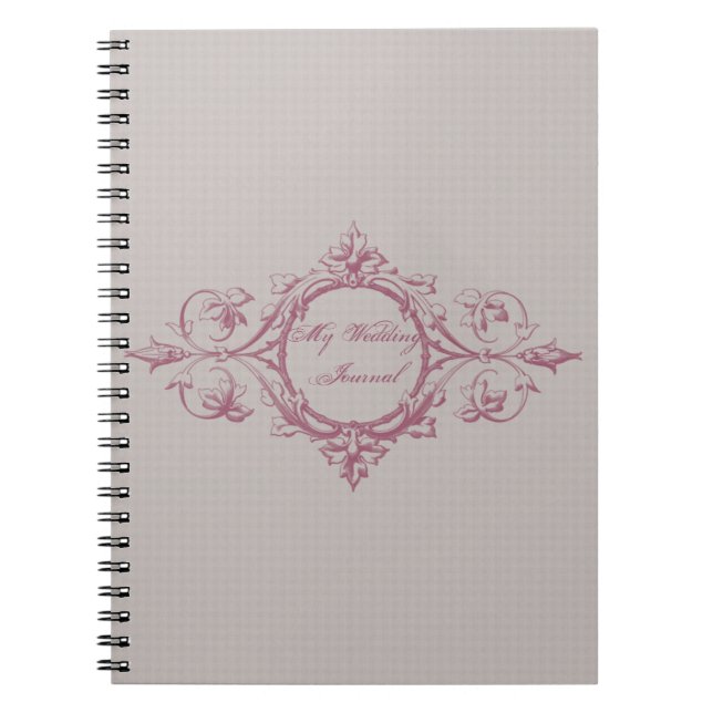 Linen och Cinnamon Bröllop Journal Anteckningsbok Med Spiral (Framsidan)