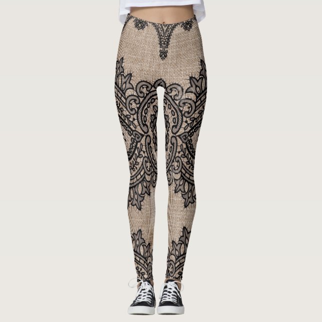 Linen och snöre leggings (Framsida)