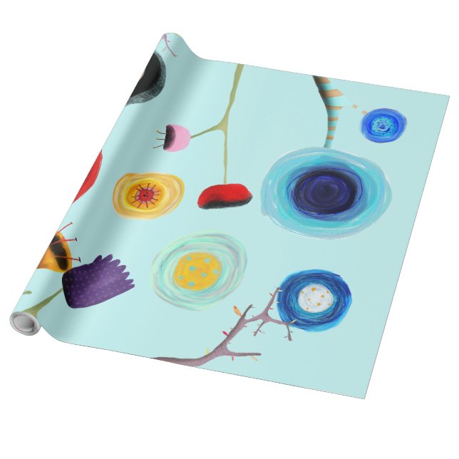 Linen Papper blommigt Presentpapper (Utrullad)